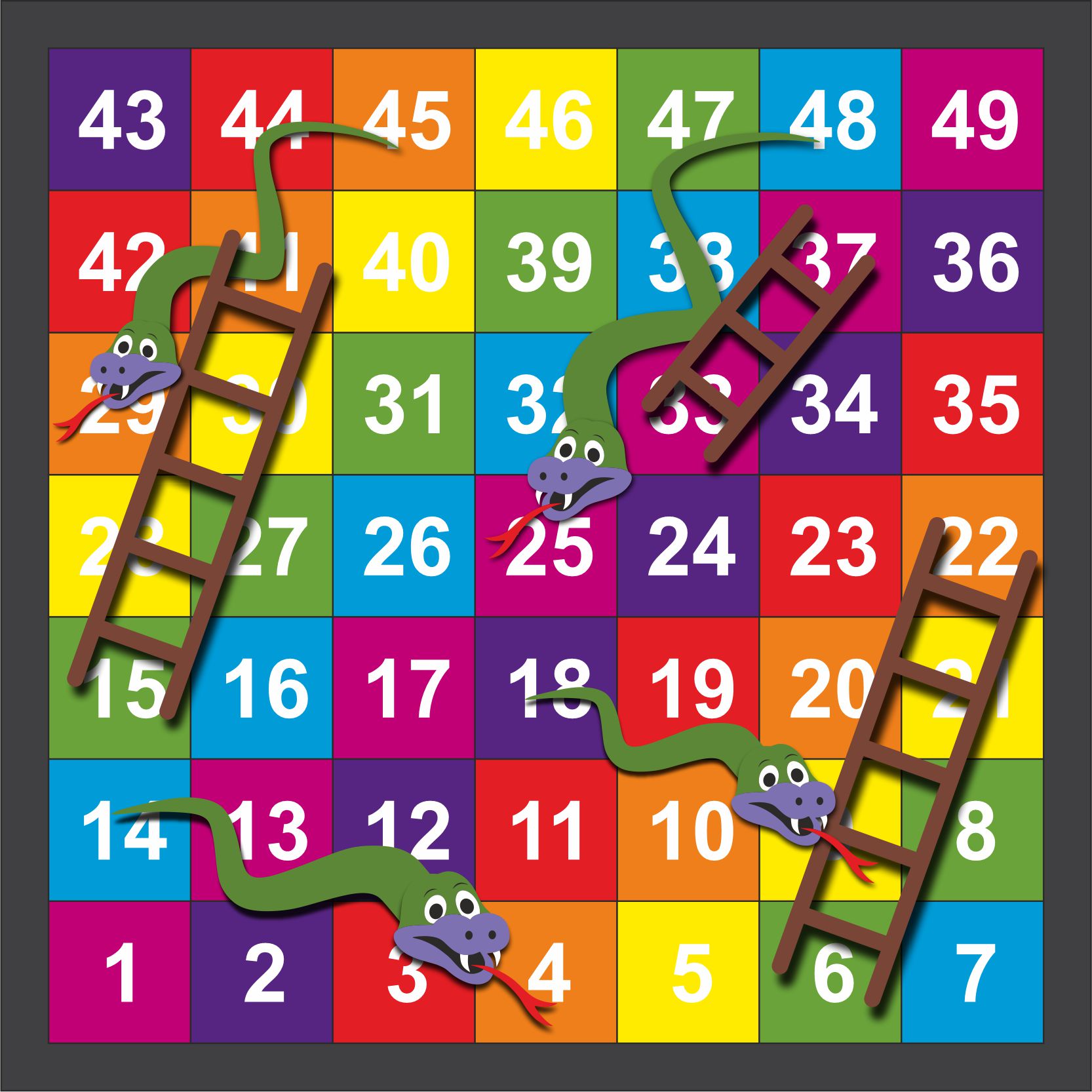 Kids Playing Snakes And Ladders