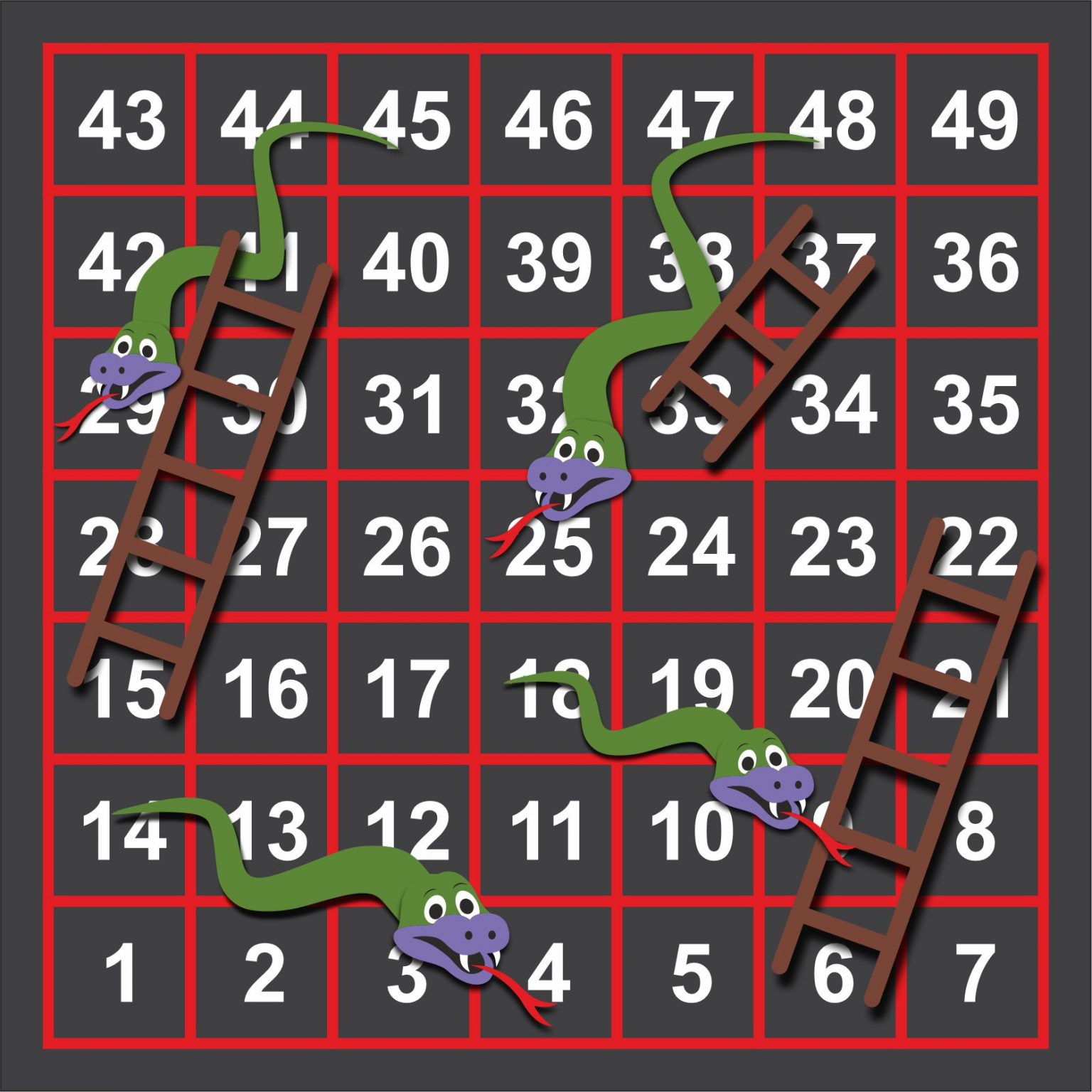 1-100 Snakes and Ladders Outline New – Creative Preformed Markings