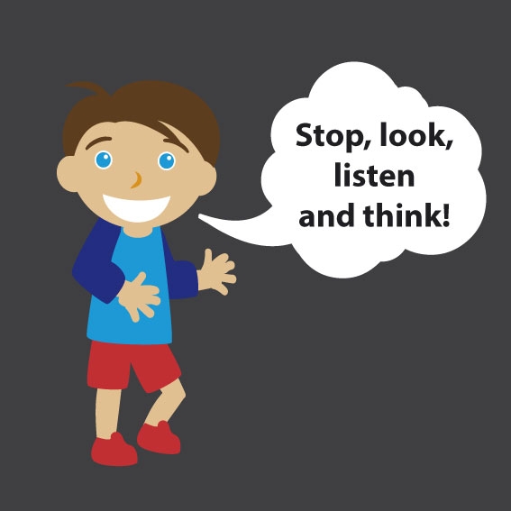 Stop Look Listen and Think – Creative Preformed Markings