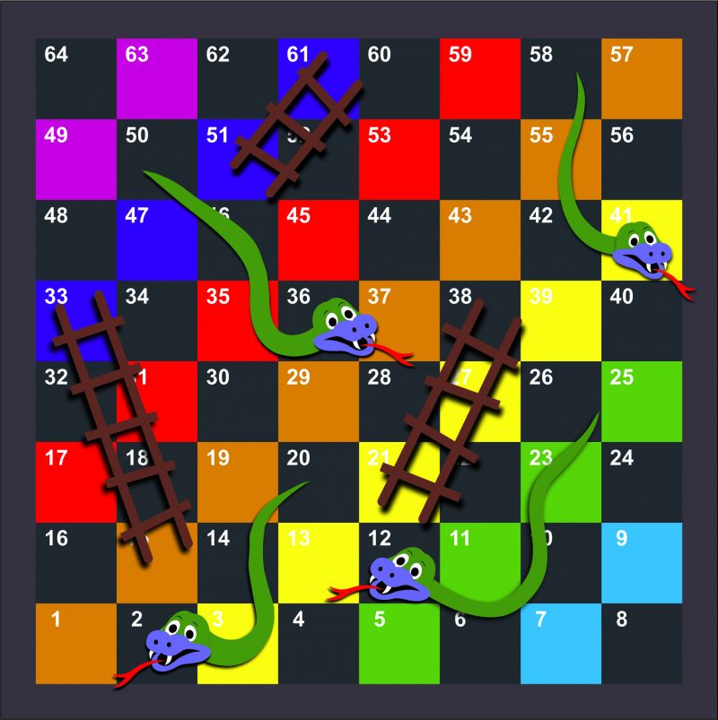 1-64 Snakes and Ladders Half – Creative Preformed Markings